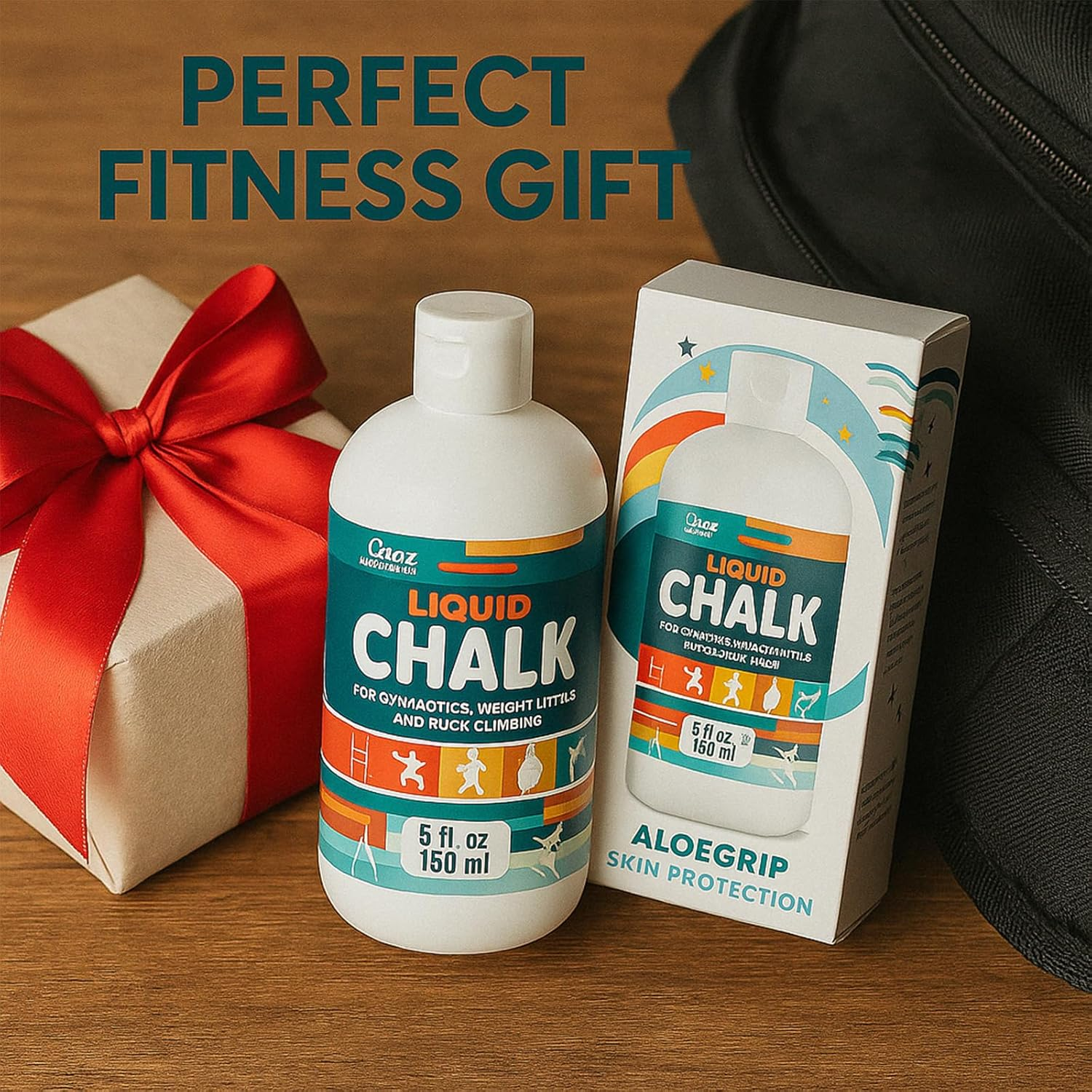 OUTTDOZ 150ML Aloegrip Liquid Chalk, Enhanced Grip & Anti-Slip, Infused with Aloe Vera for Skin Protection, Ideal for Gym, Weightlifting, Rock Climbing, Gymnastics, Barbell