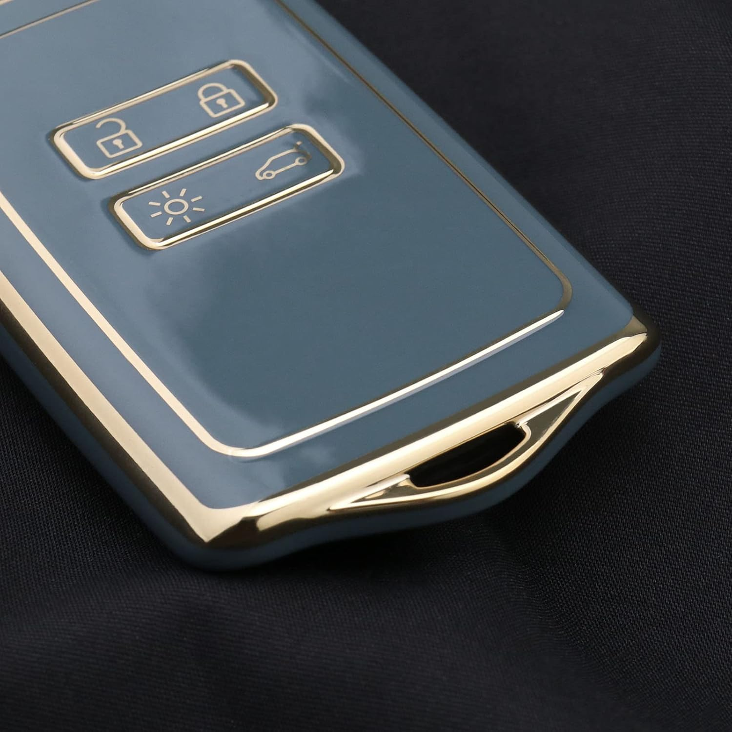 Emagtech Car Key Cover Replacement Compatible with Renault Clio/Espace 5 / Master Bus/Talisman/Megane (IV/4) TPU Key Fob Cover Blue - White image number 3