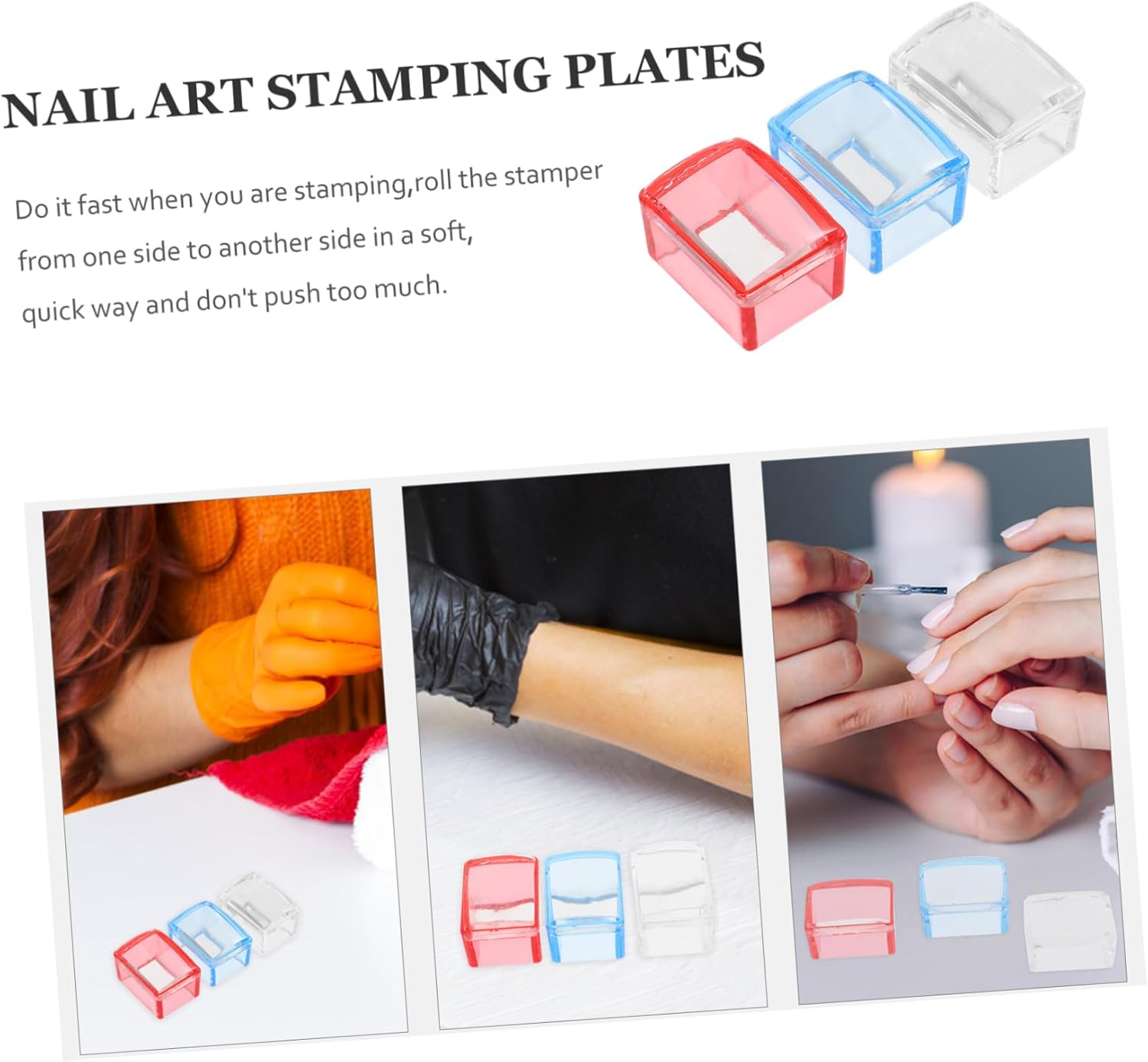 WOFASHPURET 3Sets Nail Art Stamper Stamping Plates for Diy Manicure Professional Manicure