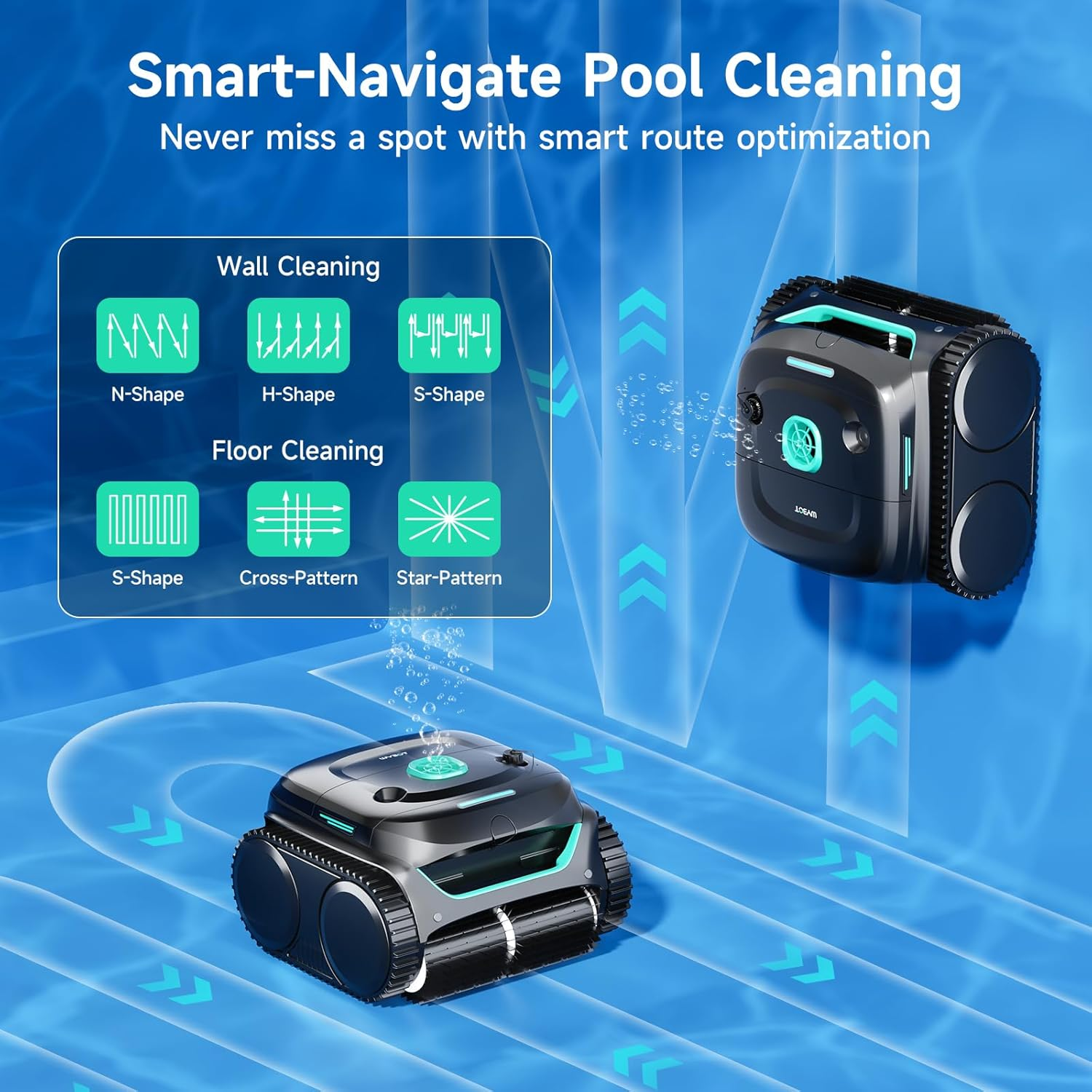 (2025 New) WYBOT C2 Robotic Pool Cleaner with App Control, Wall & Waterline Cleaning, Double Filtration, 180Mins Runtime, Smart Navigation, Ideal for Inground Pools up to 200㎡ image number 2