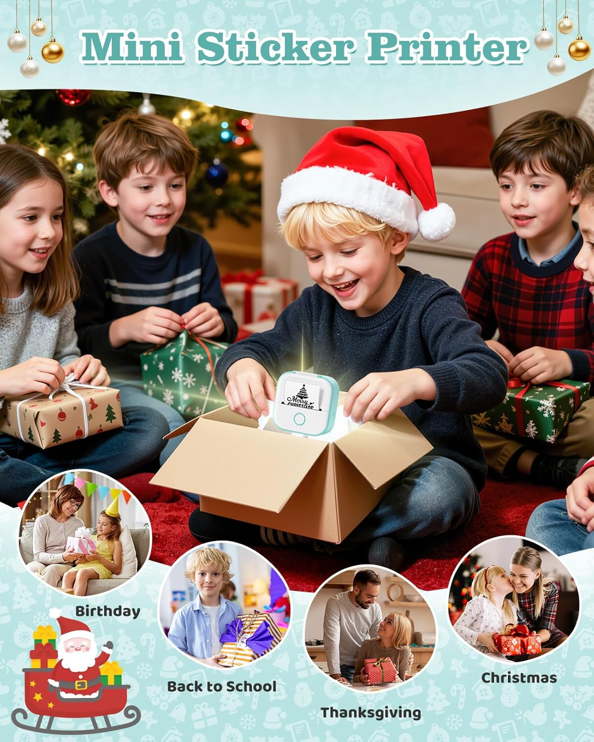 Print Pods Mini Printer - Memoking T02 Sticker Printer Portable Thermal Printer Inkless Printer Sticker Maker Machine Pocket Printer Phone Printer for Study Graphic, Anatomical Diagram, Photo, Green image number 4