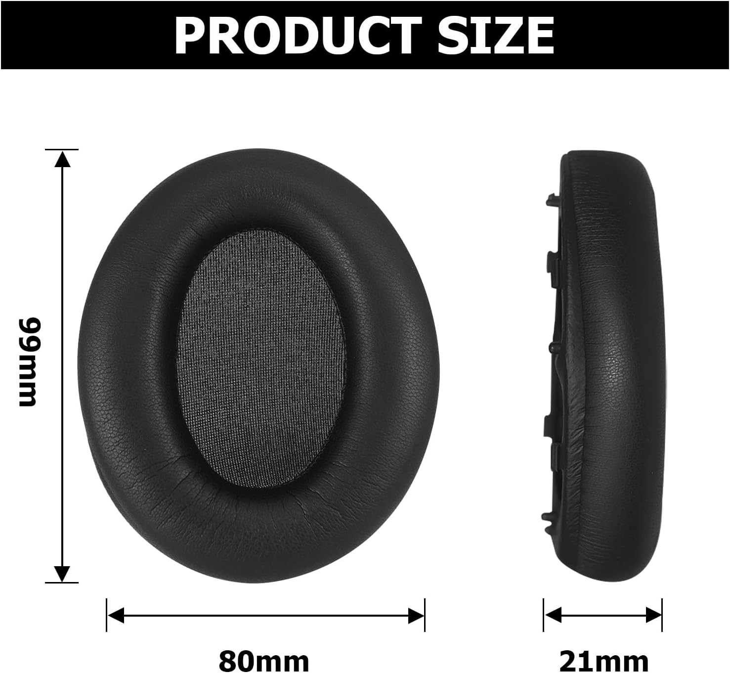 Umvowuxa Replacement Ear Pads Compatible with Sony WH-1000XM3 Headphones,Soft Protien Leather(Black) - Black image number 4