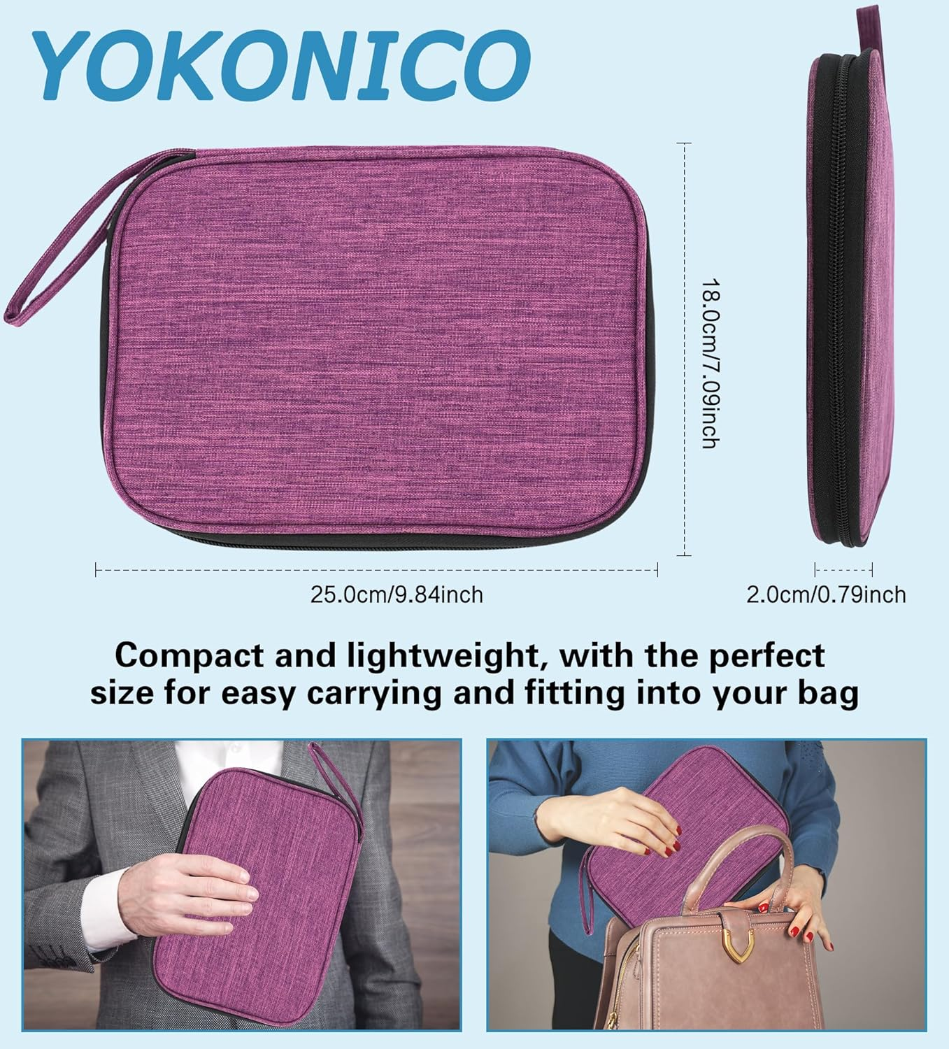 Electronics Organizer Travel Case &ndash; Portable Waterproof Tech Accessory Bag for Cables, Chargers, Watch Straps & Gadgets with Zipper, Hanging Strap & Elastic Compartments for Travel, Office, Daily Use image number 3