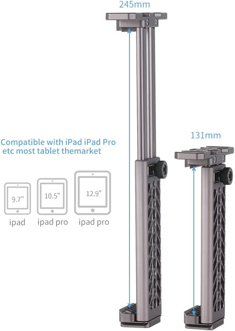 Niceyrig Ipad Tablet Holder Metal Clamp Arca Swiss Tripod Mount Adjustable for Ipad Mini Air Pro Huawei Samsung Tablets image number 4