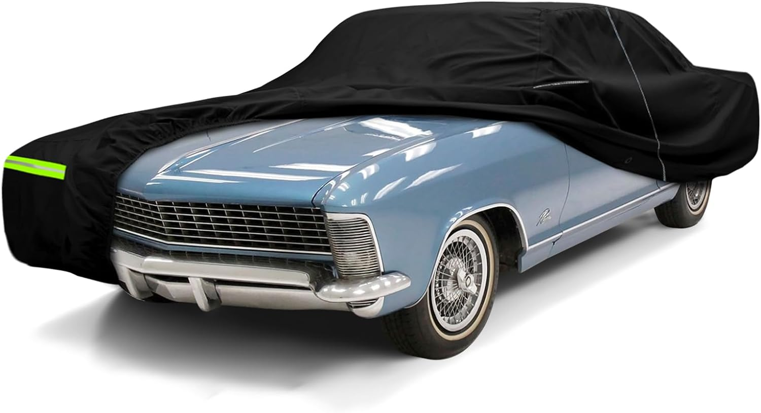 SAPUBK Waterproof Car Cover Compatible with Chevrolet Bel Air / 150/210 1950-1957 Sedan/Coupe/Hardtop 210T All Weather Classic Car Covers with Zipper Door for Snow Rain Protection, Black