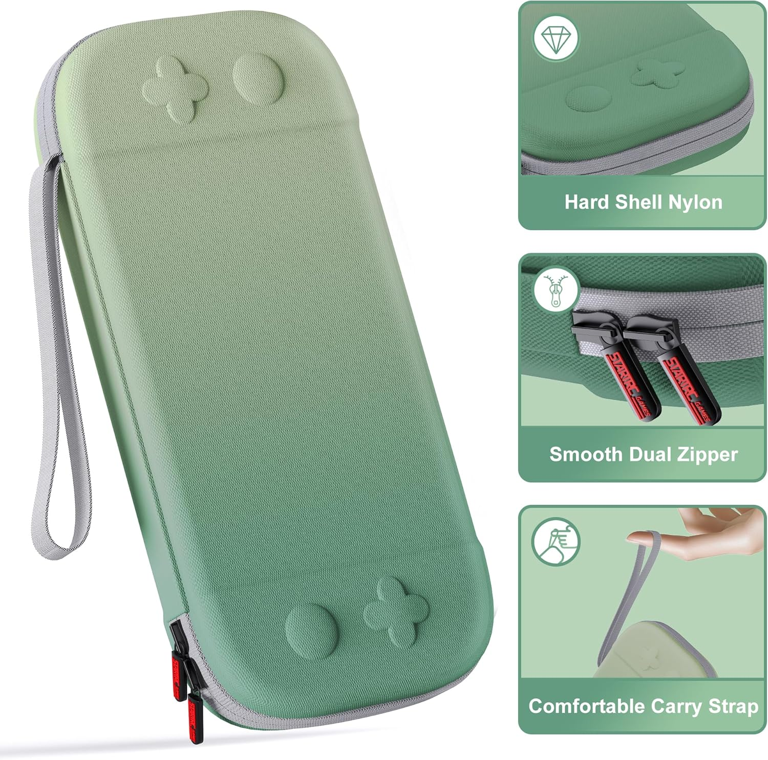 Slim Carrying Case for Nintendo Switch 2 Model 2025, Odorless Felt Protective Hard Shell with 12 Game Card Slots, Portable Travel Storage Case (Matcha Green, for Nintendo Switch 2 2025) image number 7