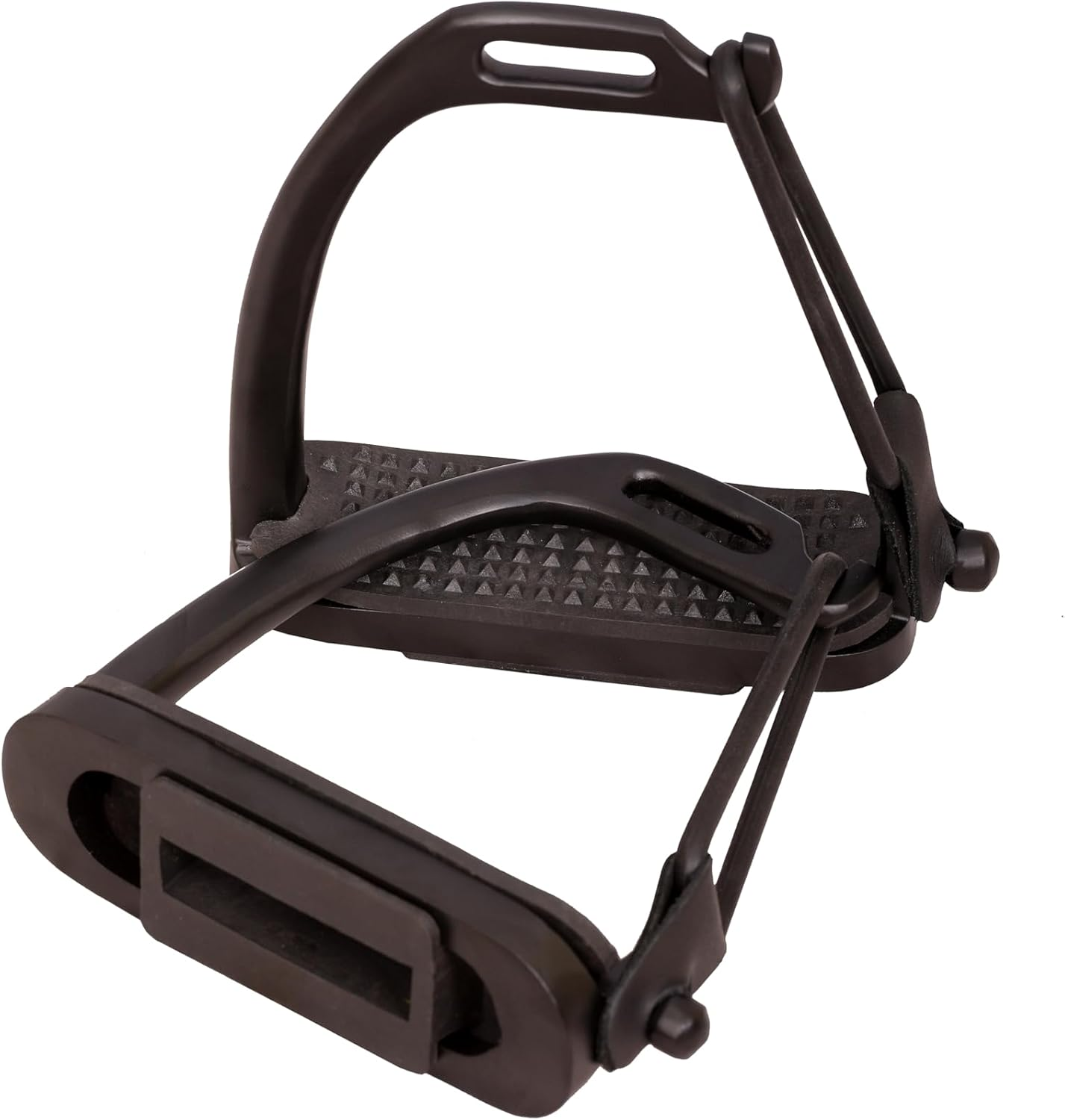 Peacock Matte Black Safety Stirrups S Steel with Black Treads Horse Stirrups Equestrian Safety Riding Adults/Childerns image number 2