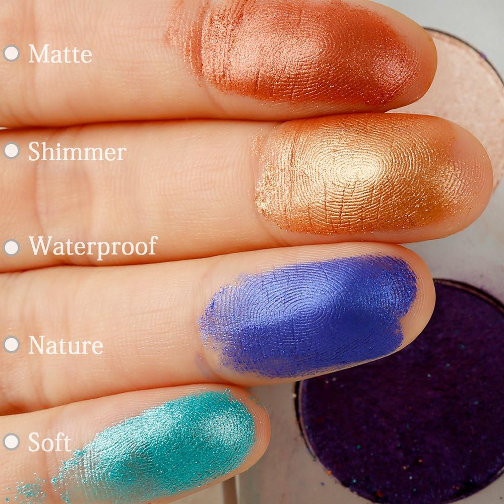 Valuemakers Eyeshadow Palette Matt Colourful, Eyeshadow Palette Cream Highly Pigmented Palettes Eyeshadow Green Red Gold Pink Nude Tones Yellow Blue Vegan Shimmer Eyeshadow Palette 35 Colours Set image number 2