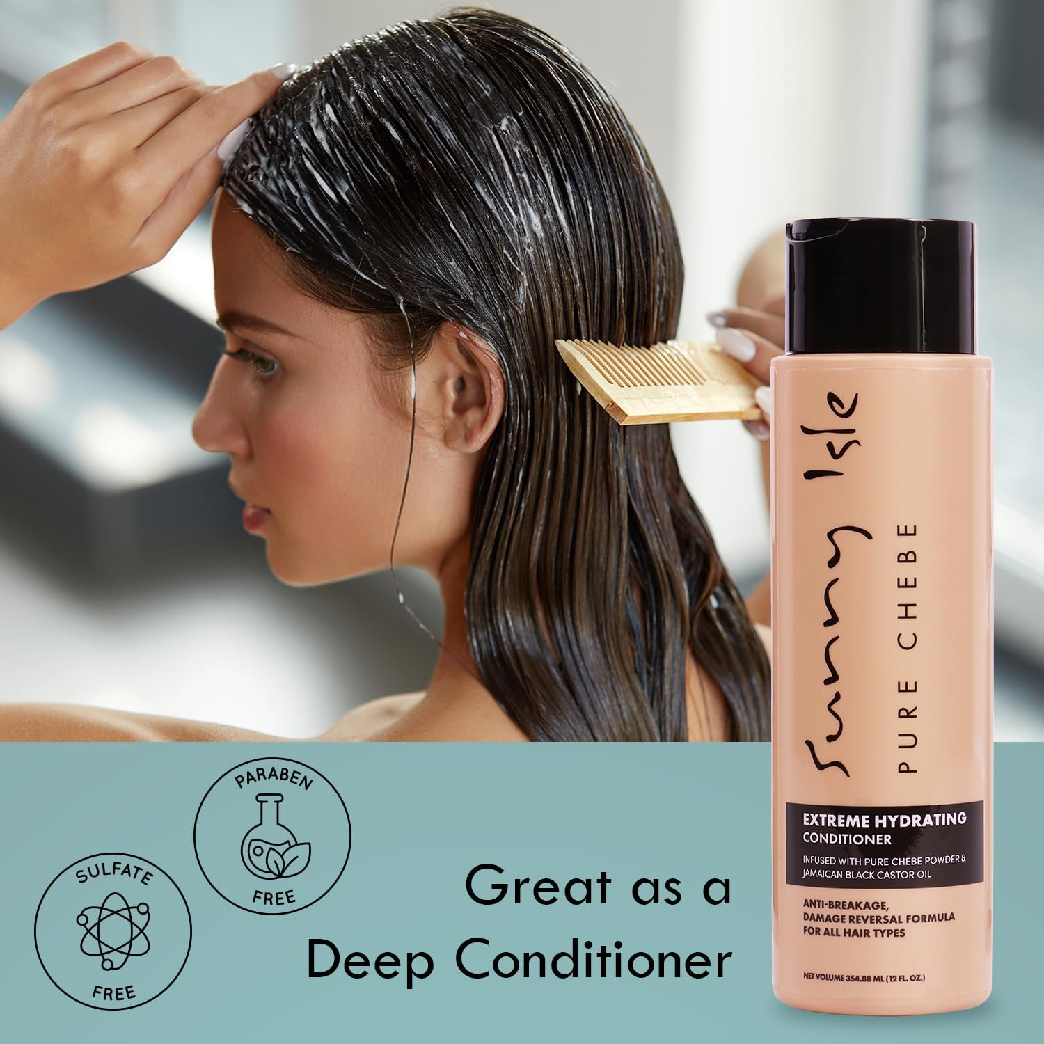 Sunny Isle Pure Chebe Extreme Hydrating Conditioner 12Oz, Anti-Breakage Formula, Infused with Pure Chebe Powder and Jamaican Black Castor Oil, All Hair Types image number 1