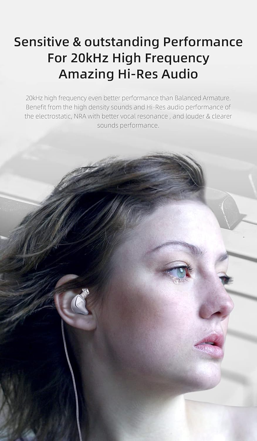 H HIFIHEAR CCA NRA Hifi Headphones, Electric Dynamic Magnetic Combination Noise Isolating Resin In-Ear Headphones, No Mic image number 4