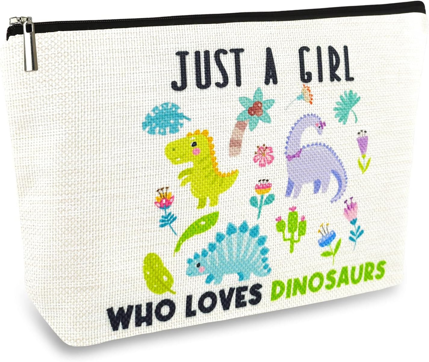 Animal Lover Gifts for Women Girls, Funny Washed Double-Sided Printied Waterproof Linen Small Makeup Bags, Cat Lovers, Makeup Bag for Women