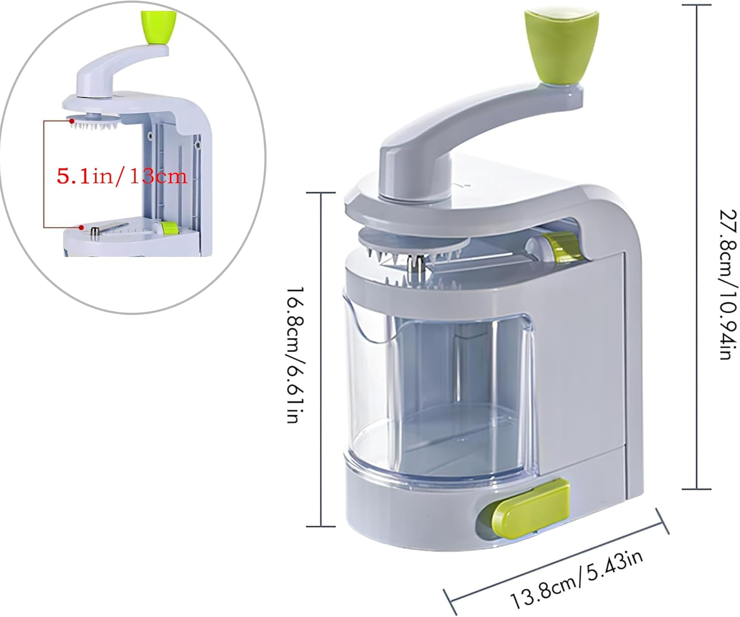 Vegetable Grater,Vegetable Slicer (4-In-1 Rotating Blades) Heavy Duty Veggie Spiralizer with Strong Suction Cup, Zucchini Spiral Noodle/Zoodle/Spaghetti/Pasta Maker image number 5