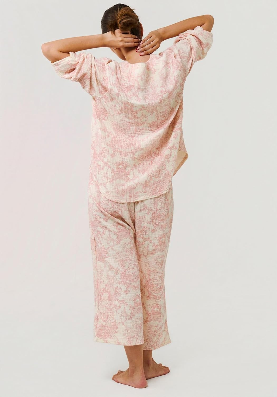 NOTHING FITS but Muslin Gauze Nursing Set, Postpartum Nursing Pajamas Set, Soft Pjs Sleepwear Maternity Loungewear image number 2