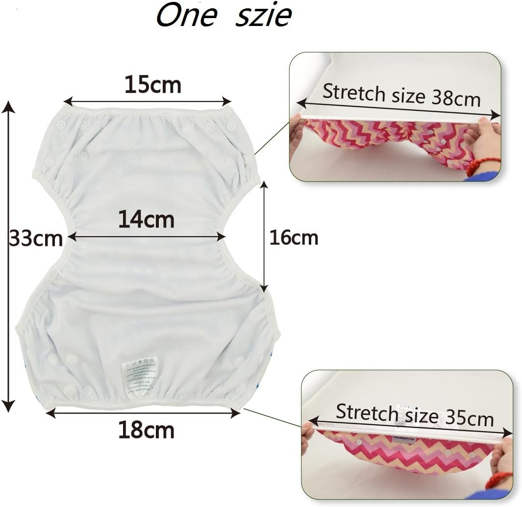 ALVABABY Swim Diaper 3Pcs Baby Swim Diapers Reusable Washable Adjustable for Swimming Lesson Baby Toddler Boys Girls 0-3T 3SWY03-AU image number 3
