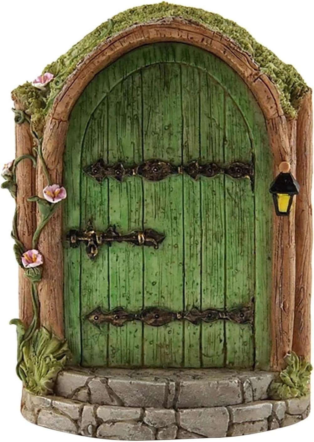 Green Fairy Door Wooden Miniature Fairy Garden Doors Outdoor Mini Fairy Gnome House Accessories for Tree Trunk Ornaments Garden Miniatures,Garden Sculptures and Statues，Outdoor Statues image number 5