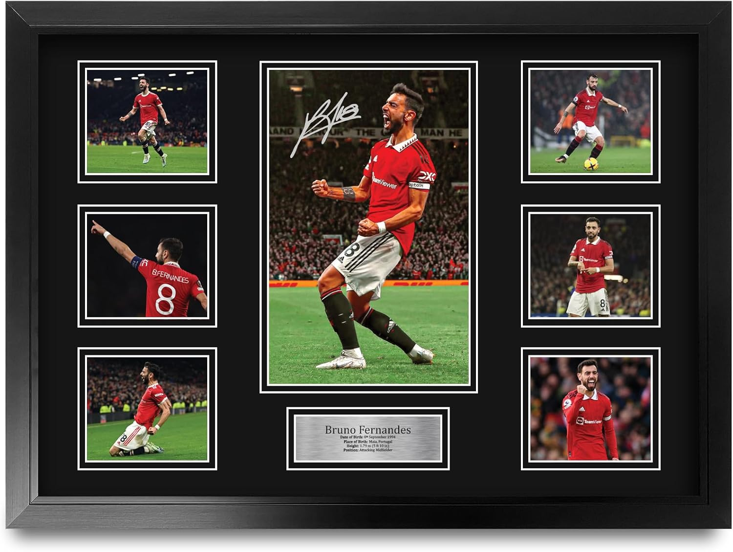 HWC Trading Bruno Fernandes Printed Signed Autograph Picture for Fans and Supporters - A4