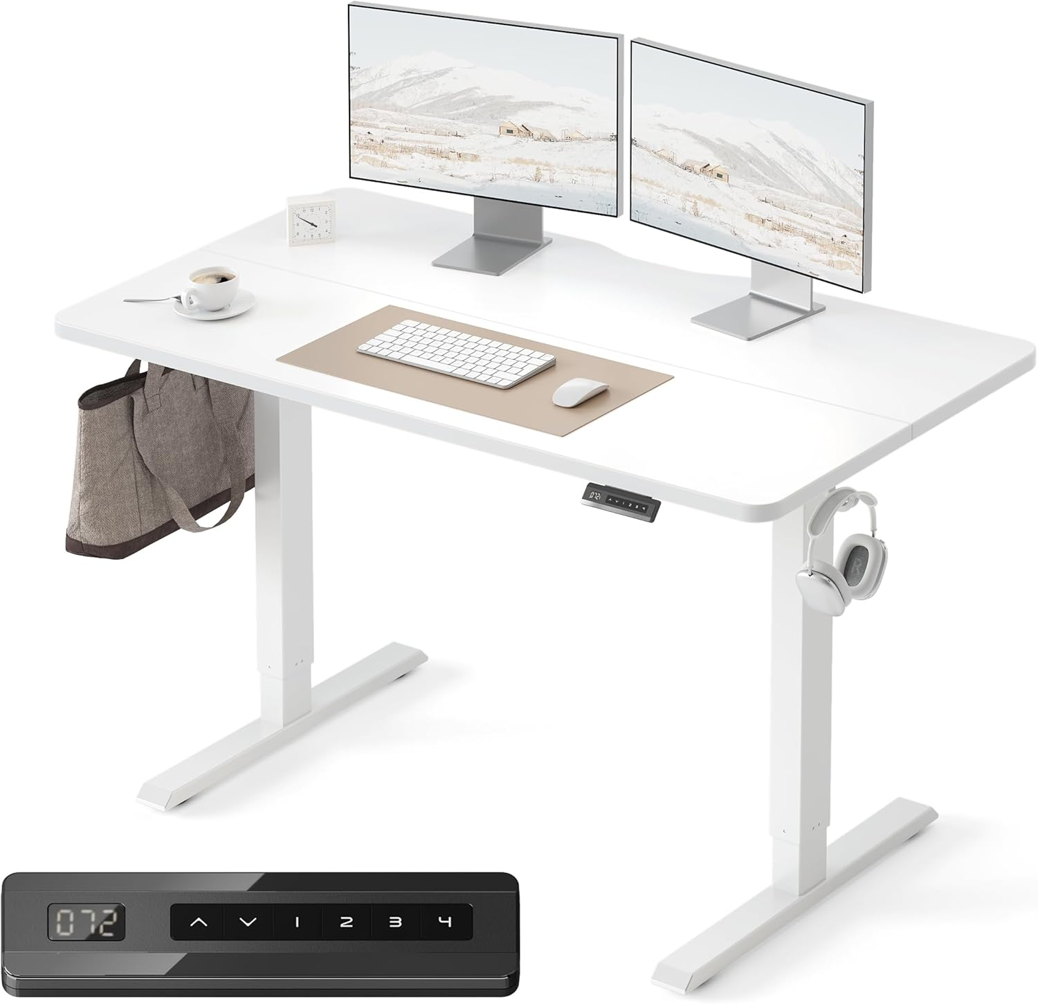 FEZIBO Electric Standing Desk 120&times;60Cm Adjustable Height, Sit Stand Desk, Stand up Office Desk, Ergonomic Workstation Computer Desk, Black
