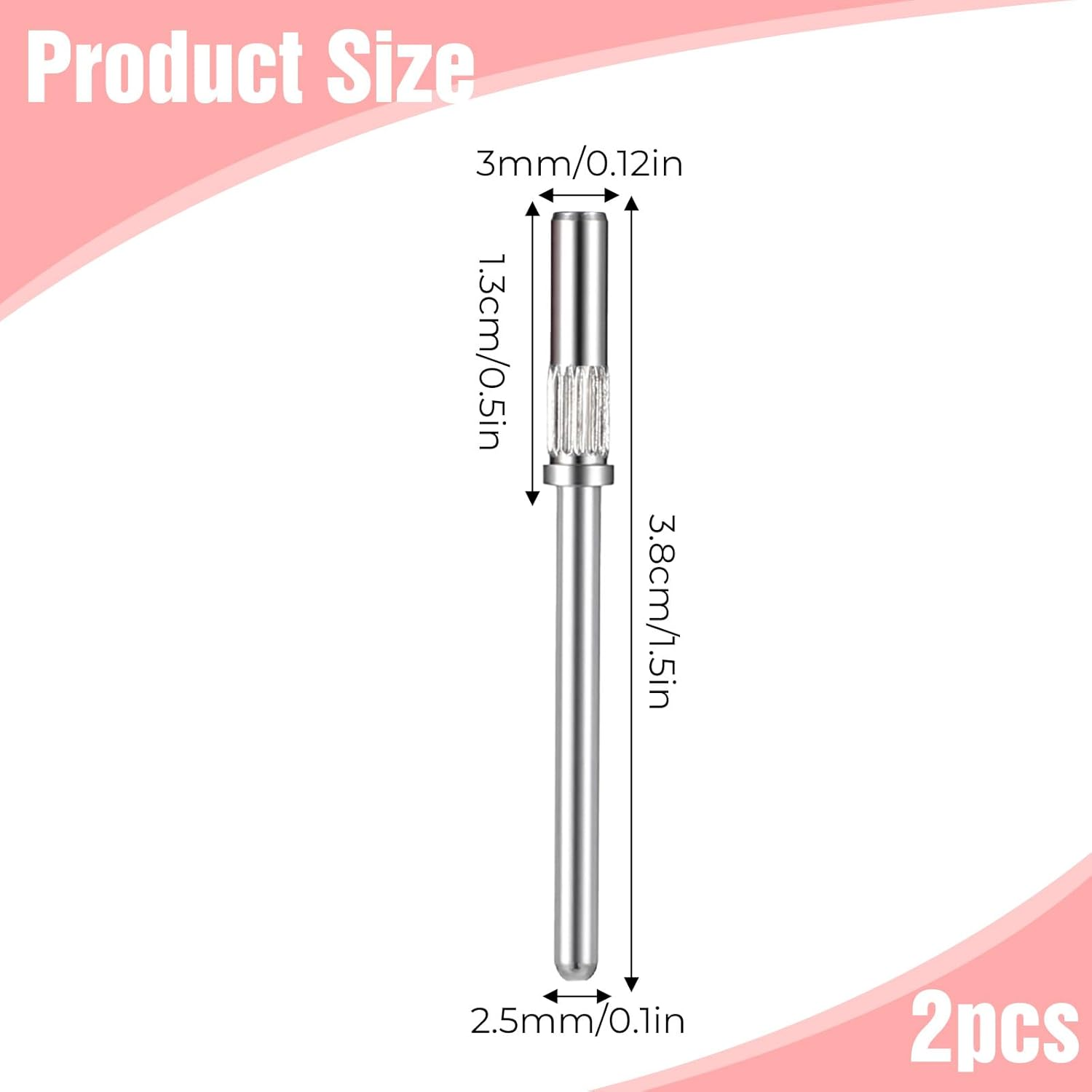 Pack of 100 Sanding Sleeves Nail Cutter Sanding Caps Nail Cutter 180 Grit 2 Pieces Nail Cutter Attachments for Manicure and Pedicure, Grinding, Nails and Removing Dead Skin image number 5