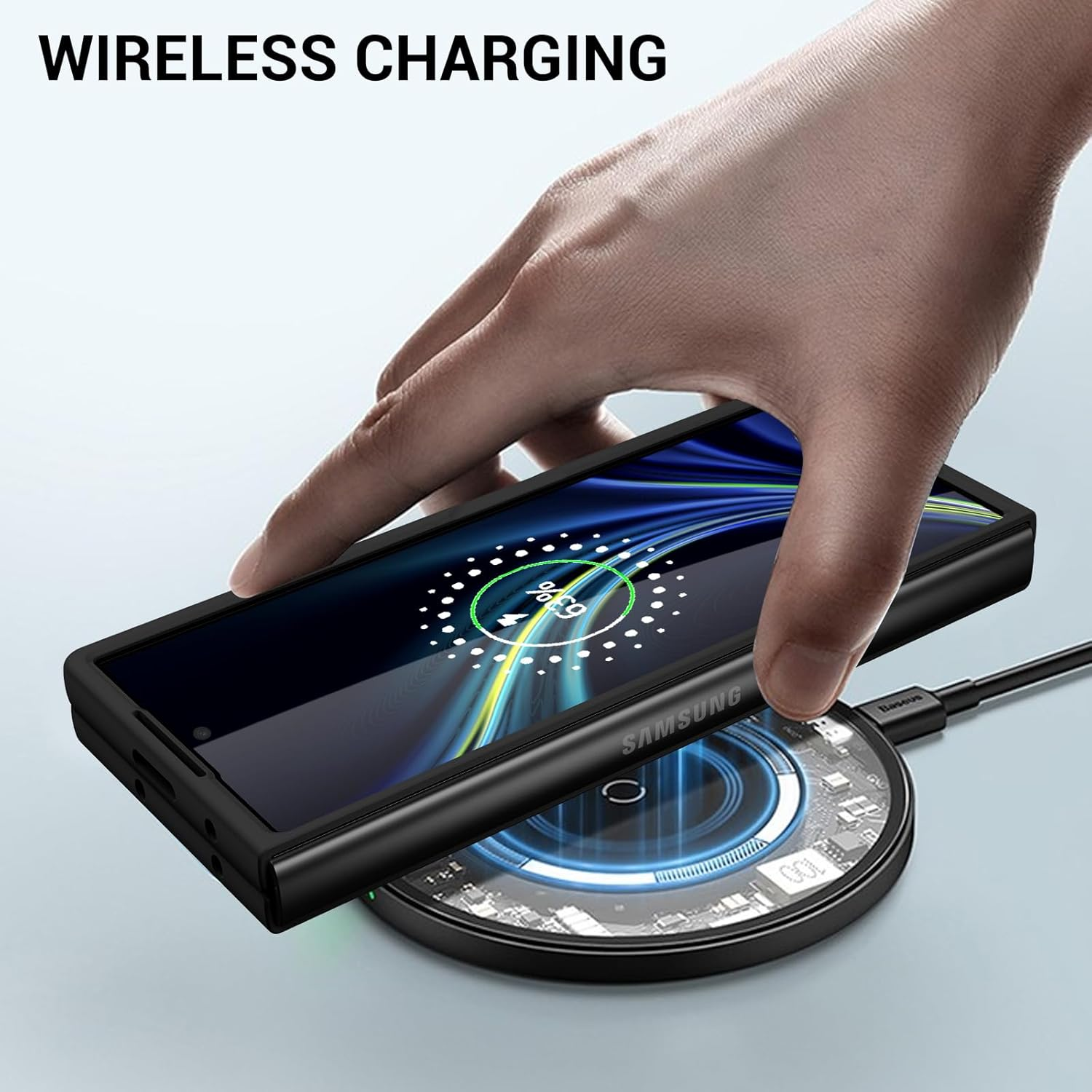 Gaobao Slim Fit Samsung Galaxy Z Fold 6 Case [Built-In Screen Protector] Soft Shockproof Full Body Protective Phone Case Covers for Samsung Galaxy Z Fold 6 (7.6 Inch), Black image number 1