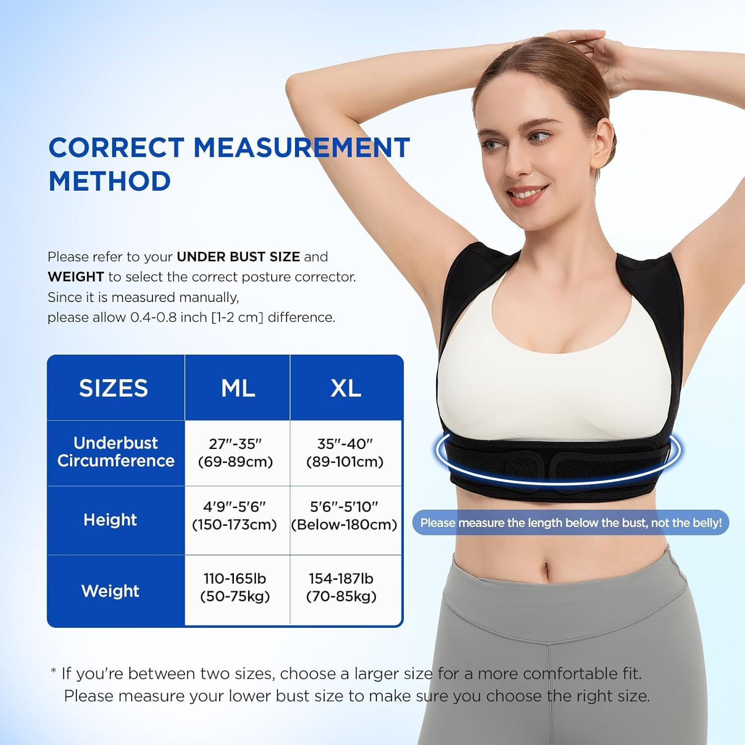 Posture Corrector for Women and Men- Adjustable Upper Back Brace Support - Shoulder Straightener, Breathable Back Straightener Back Corrector Posture Improve and Neck, Back, Shoulder Pain Relieve image number 6
