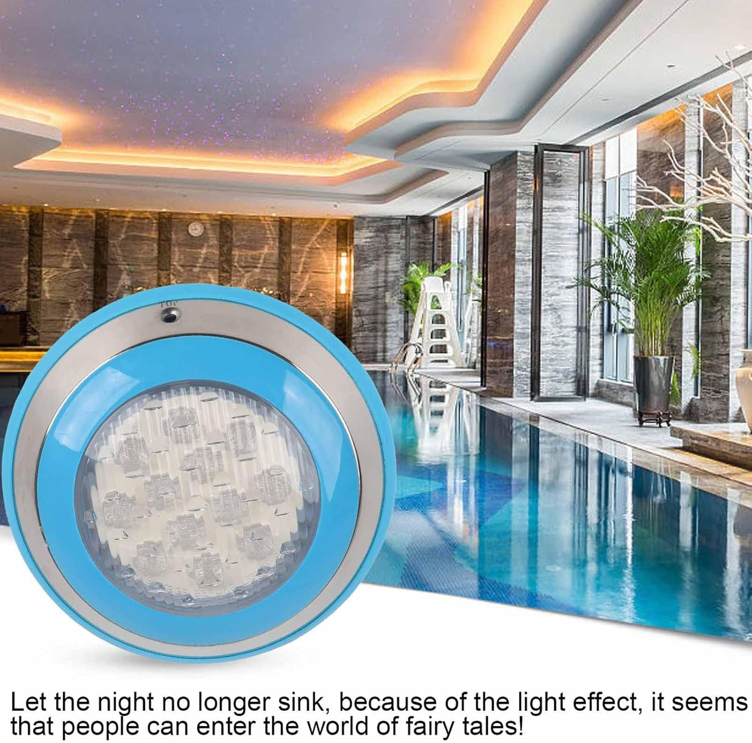 Pool Light Underwater LED Light,Led Swimming Pool Light, Stainless Steel IP68 Waterproof Underwater Wall Lamp for Pool,Swimming Pool Light,Ac12V (54W) image number 3