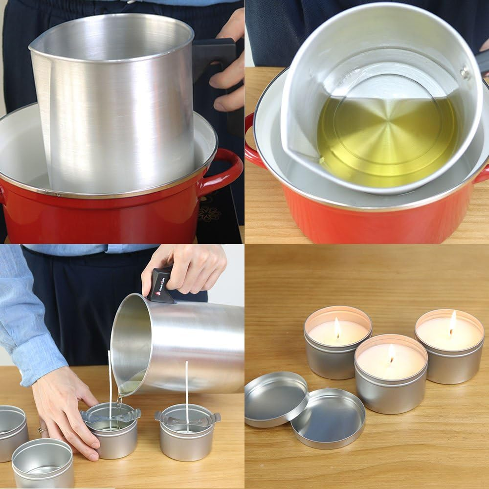 Ericx Light Candle Making Pouring Pot, 4 Pounds, Dripless Pouring Spout & Heat-Resisting Handle Designed Wax Melting Pot, Aluminum Construction Candle Making Pitcher image number 1