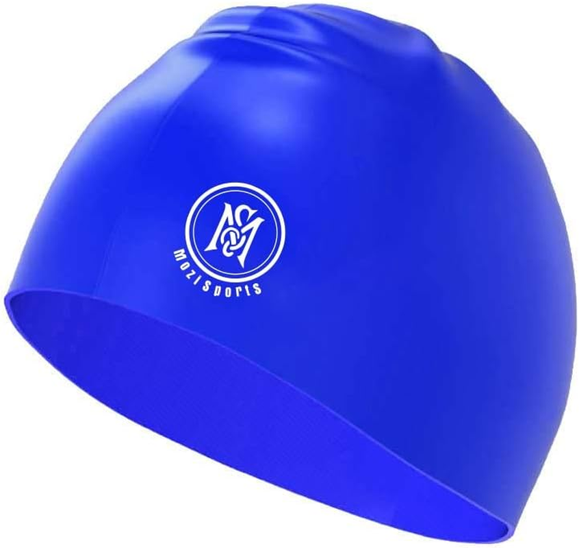 Swimming Caps for Kids- 100% Silicone Waterproof Durable and Odour Free Swim Hat - Stretchable, anti Slip Swim Cap - Swimming Hat for up to 5-12 Years with Protective Pouch