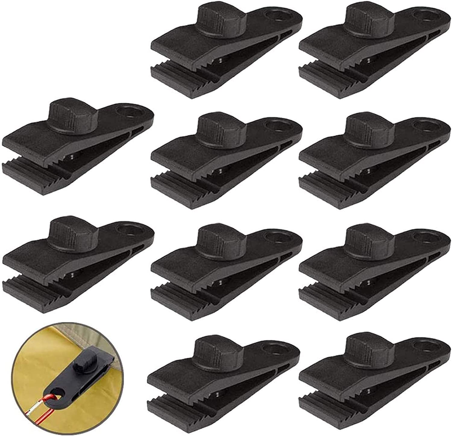 Henglisam Tarp Clips, Heavy Duty Lock Grip, Clamps Withstand 60Mph Strong Wind Fit for Awnings, Outdoor Camping, Caravan Canopies, Car Covers, Swimming Pool Covers (10 Pcs) image number 4