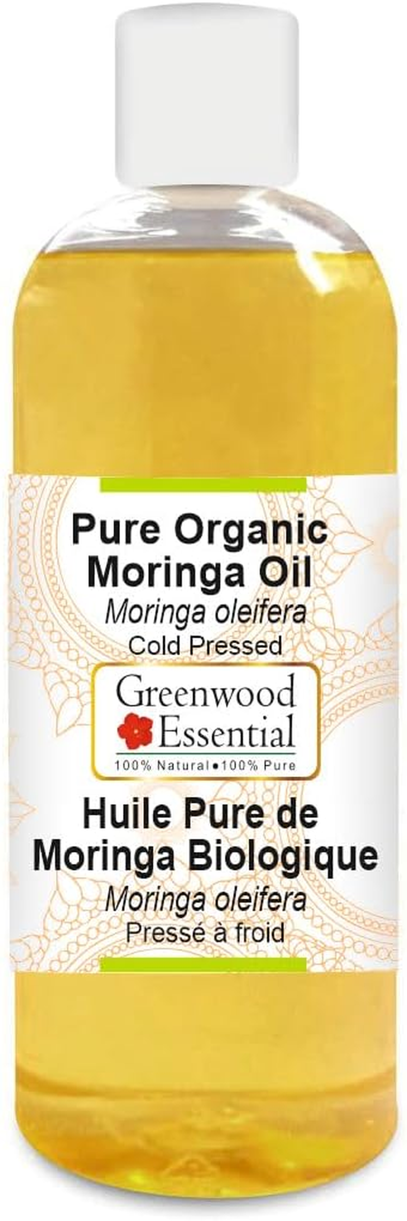 Greenwood Essential Pure Organic Moringa Oil (Moringa Oleifera) Cold Pressed 200Ml (6.76 Oz) image number 4