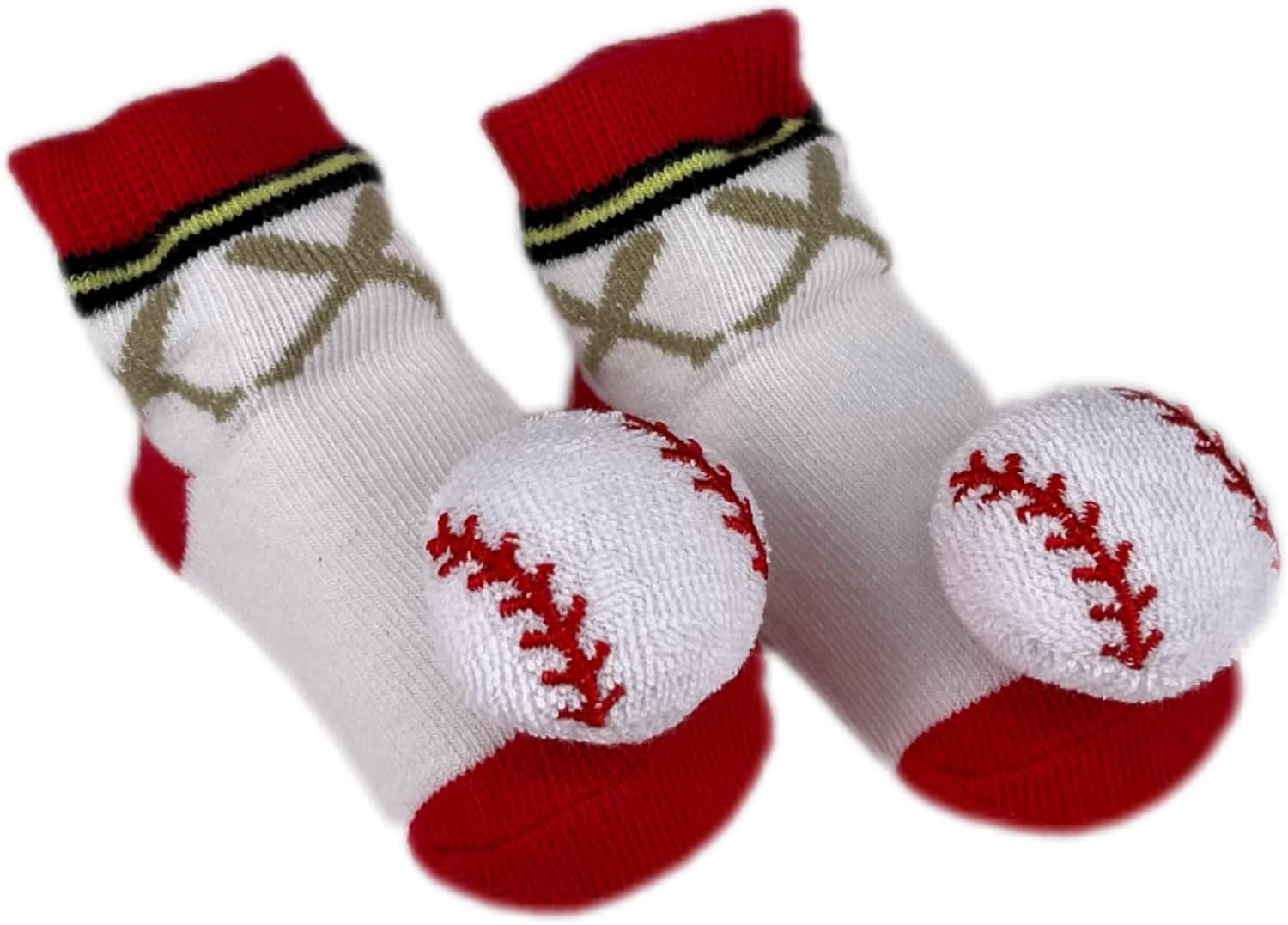 PUPPET Baby Boy Rattle Socks for 0-6 Months 3-Pack Sports Socks Set Baseball Football Soccer Infant Rattle Socks Series image number 4