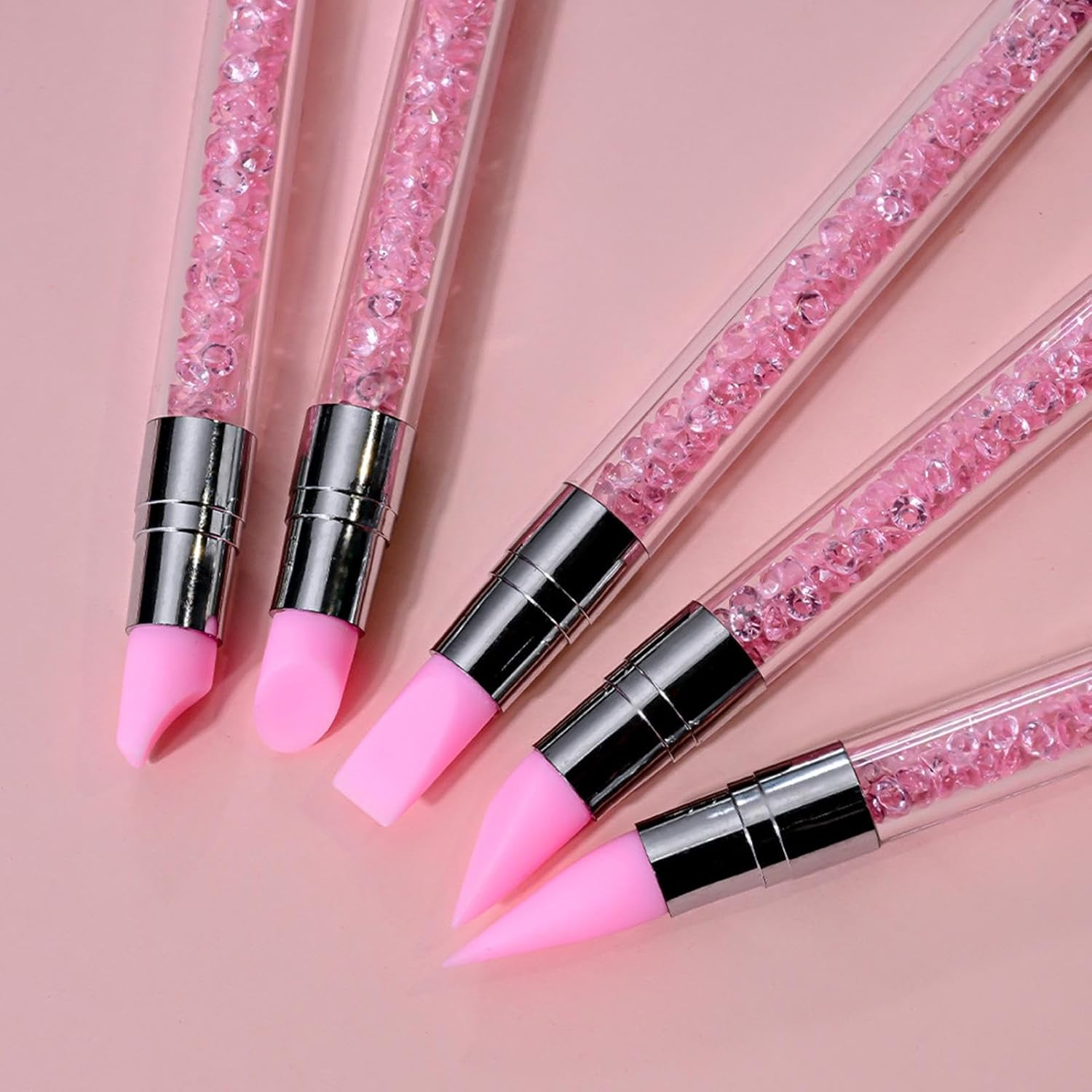 JIEBWCHA Silicone Tool for Nails - Double-Ended Rhinestone Nail Polish Carving Pen,Fingernail Sculpting Tool with Anti-Slip Handle for Sister Wife Friend image number 4