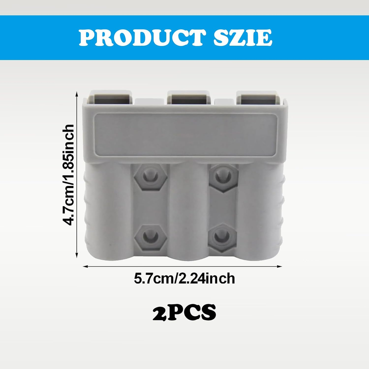 50 Amp Anderson Plug Connector, 2 Pcs Anderson Style Plug Connectors, 3-Pin 3-Pole Battery Connector, Battery Quick Connect/Disconnect Connector for DC-DC Chargers, Solar Panels, Trailers, Caravans image number 6