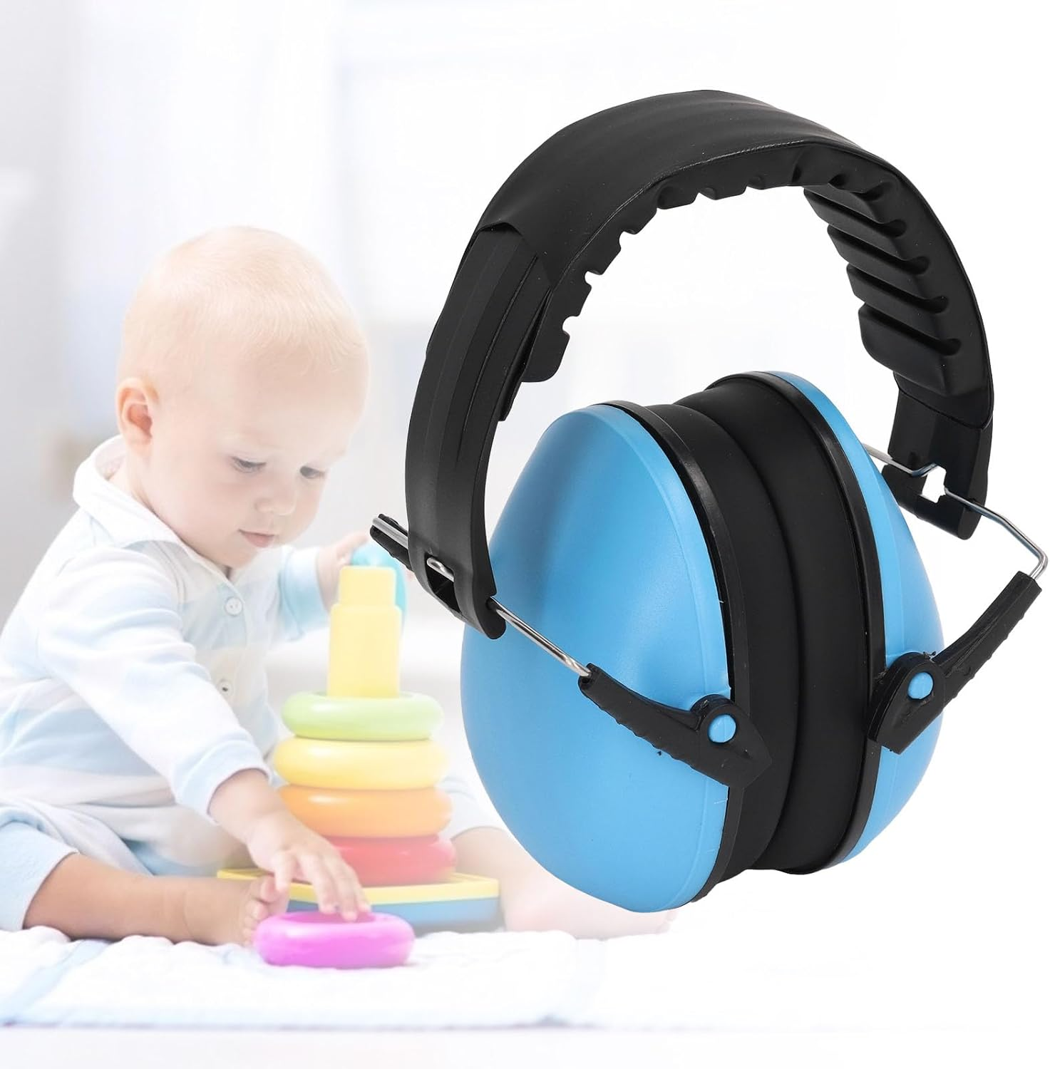 EVGATSAUTO Ear Protection Earmuff, NRR 21DB Noise Reduction Headphone with Soft Padded Headband for Construction Lawn Mowing