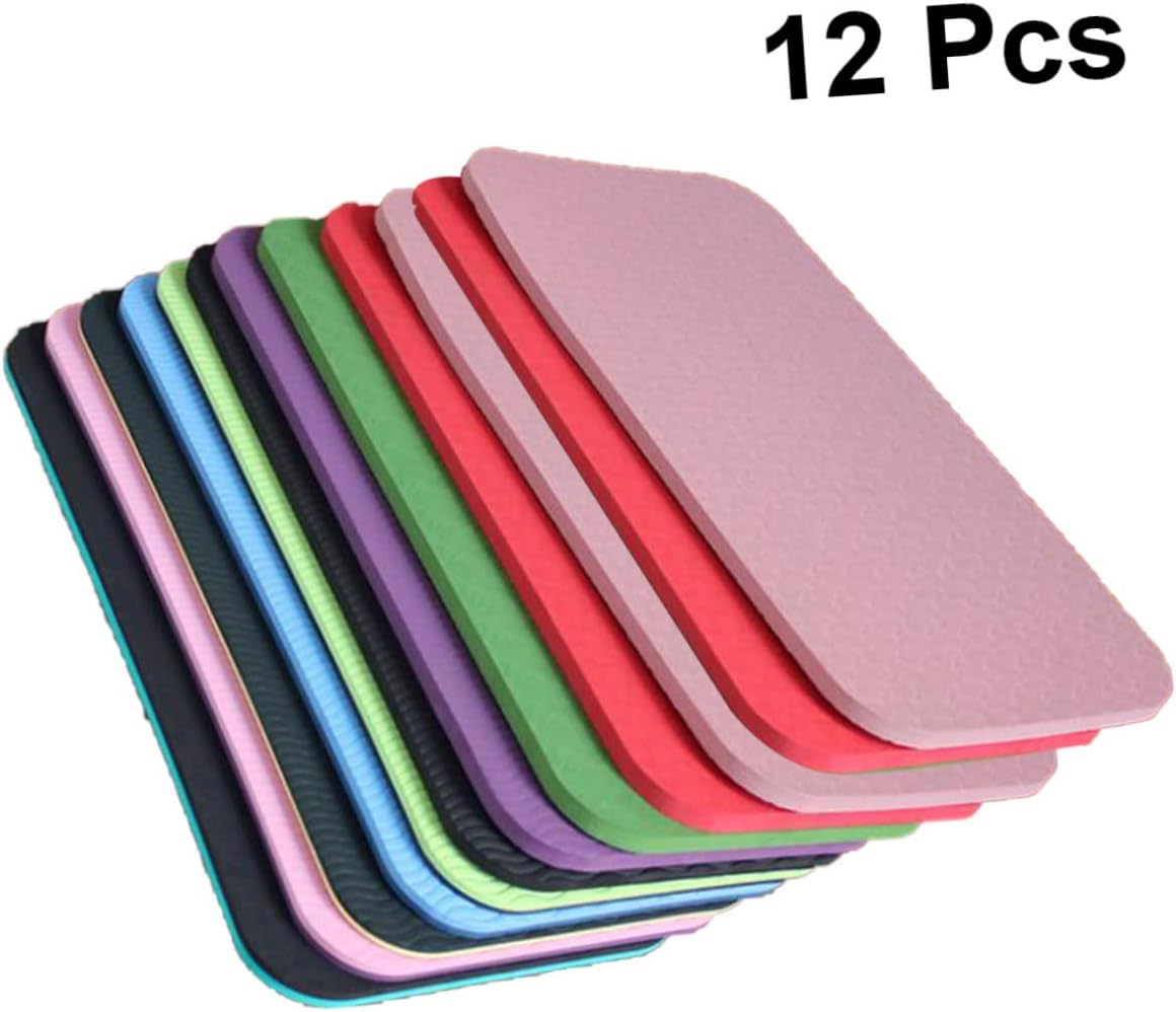 Outanaya 12Pcs Yoga Knee Pads Thicken Yoga Cushion for Sitting and Kneeling Lightweight and Portable Cushion for Sports and Outdoor Use Random Colors image number 2