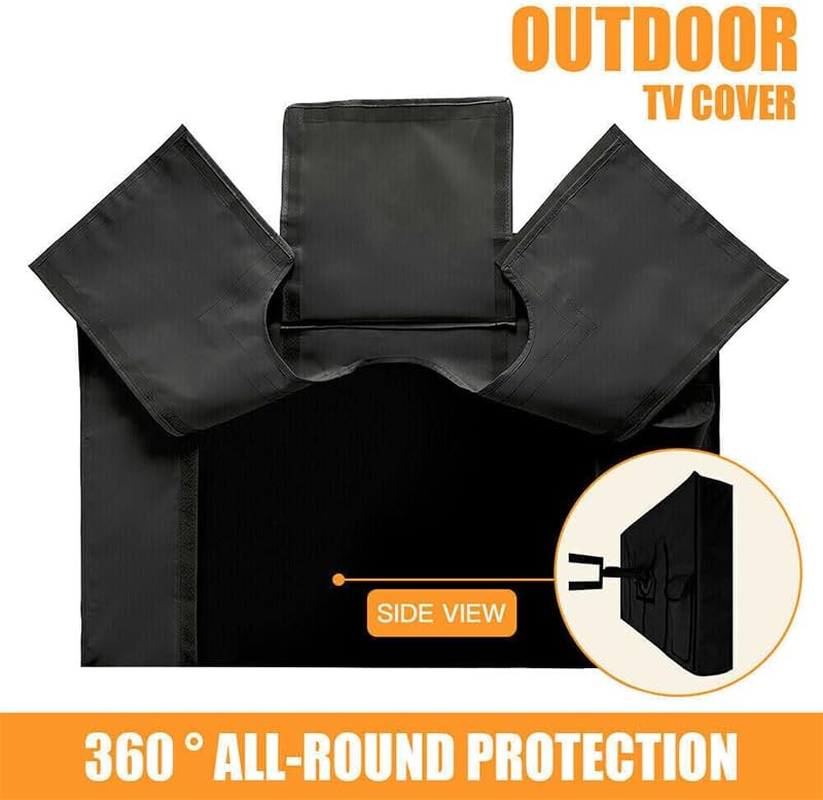Leona Co Waterproof Outdoor TV Cover for 30-65 Inch TV with Bottom Cover, Dustproof and Weatherproof TV Screen Protectors with Remote Control Pocket for LED, LCD, OLED Flat Screen Tvs (For 55-58" TV) - For 30-32" Tv image number 6