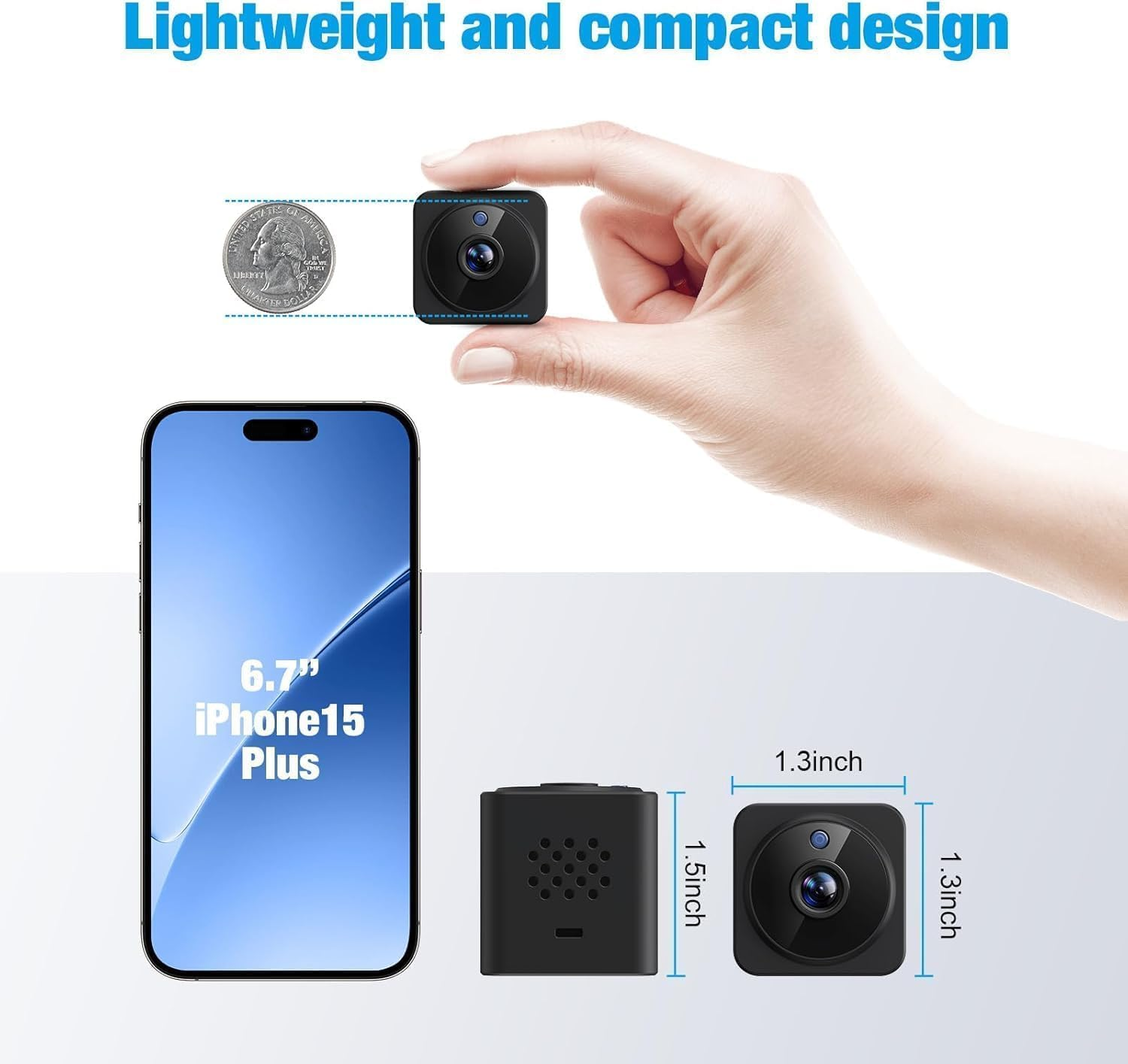 2025 Upgraded 4K Hidden Camera Spy Camera with 32GB TF Card,1080P HD Mini Nanny Cam for Home/Office with Night Vision, App Control Wifi Indoor Security Cameras, Motion Detection, Wireless Remote