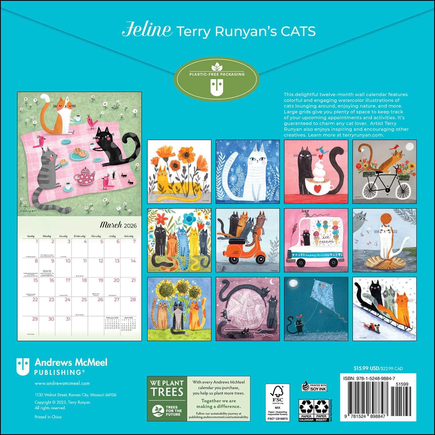 Feline 2026 Wall Calendar: Terry Runyan'S Cats image number 4