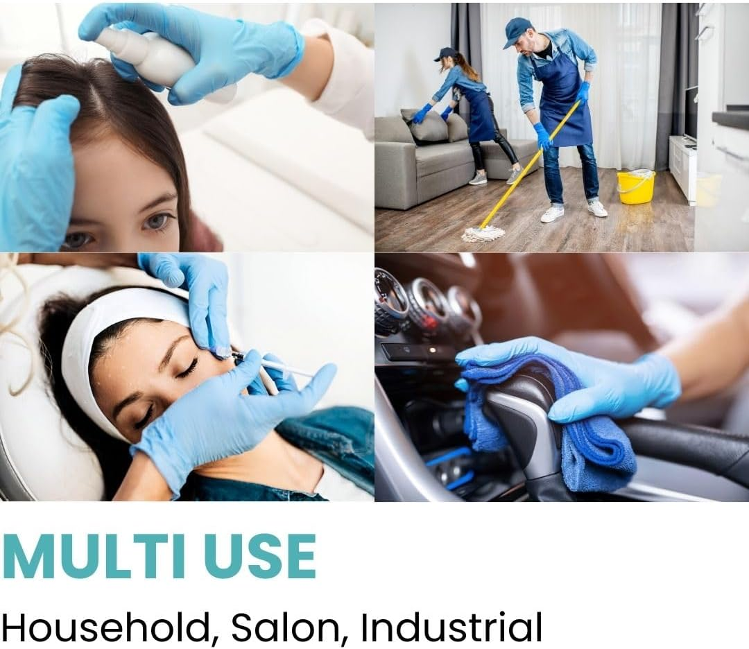 Handicare Blue Nitrile Gloves Disposable, Powder-Free, Latex-Free, Medical Exam Grade, Food Safe, Textured Grip, Non-Sterile image number 1