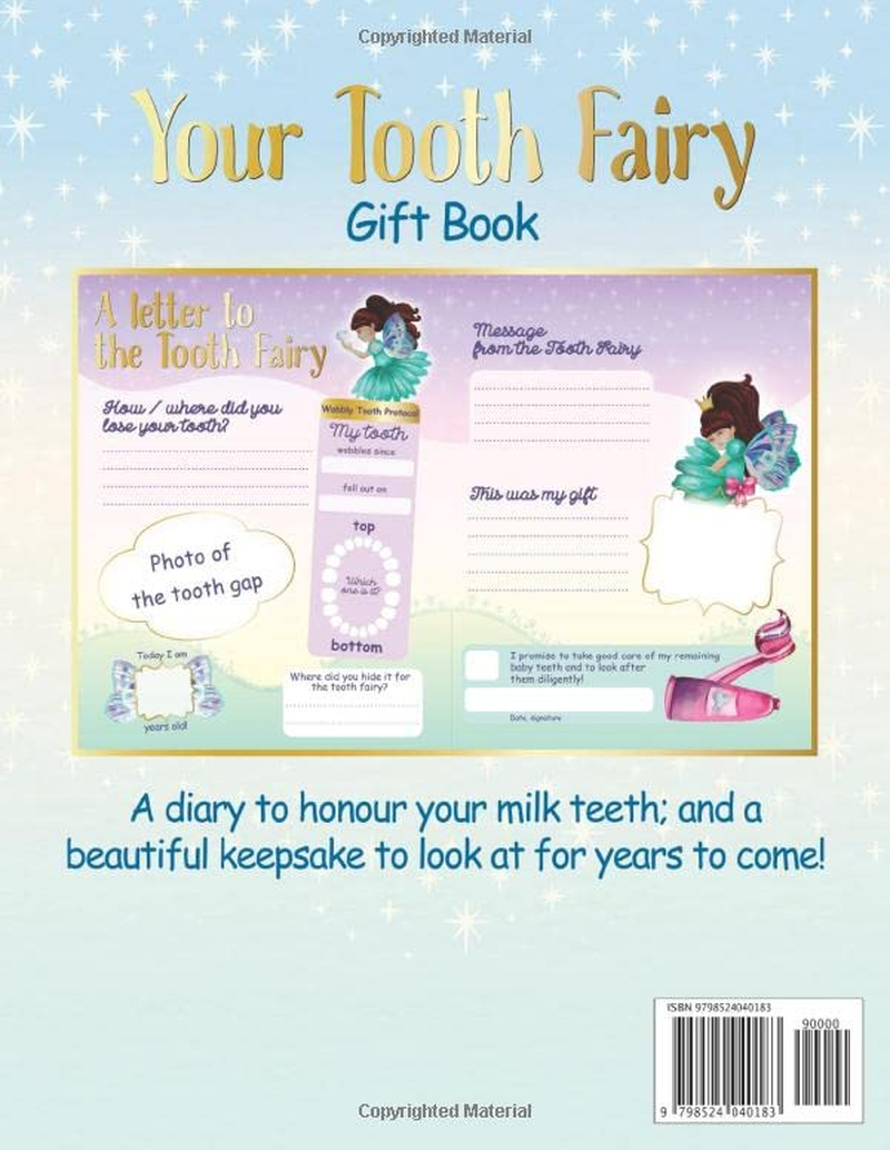 My Tooth Fairy Gift Log for Girls: Milk Teeth Book Keepsake Ideas I Beautiful Baby Teeth Diary I Journal to Fill Out I Tooth Fairy Letter, Receipt, Notes, Certificates & Toothless Photo Album image number 1