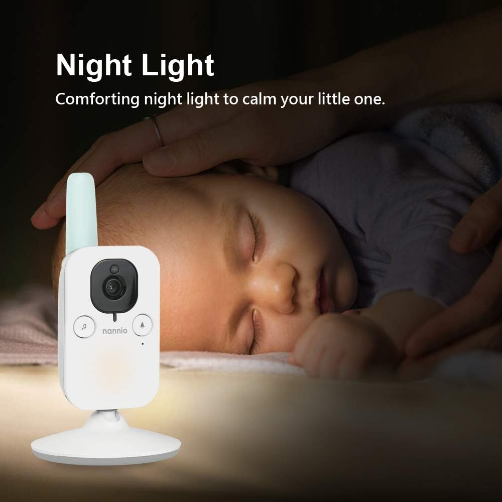 Nannio Hero 3 LCD Non-Wifi Baby Monitor Camera with Baby Night Light and Vibration Alert, 2-Way Audio, Saving Power Mode, Temp. Sensor, Digital Zoom, Lullaby, Plug & Play, Ideal Baby Gift image number 5