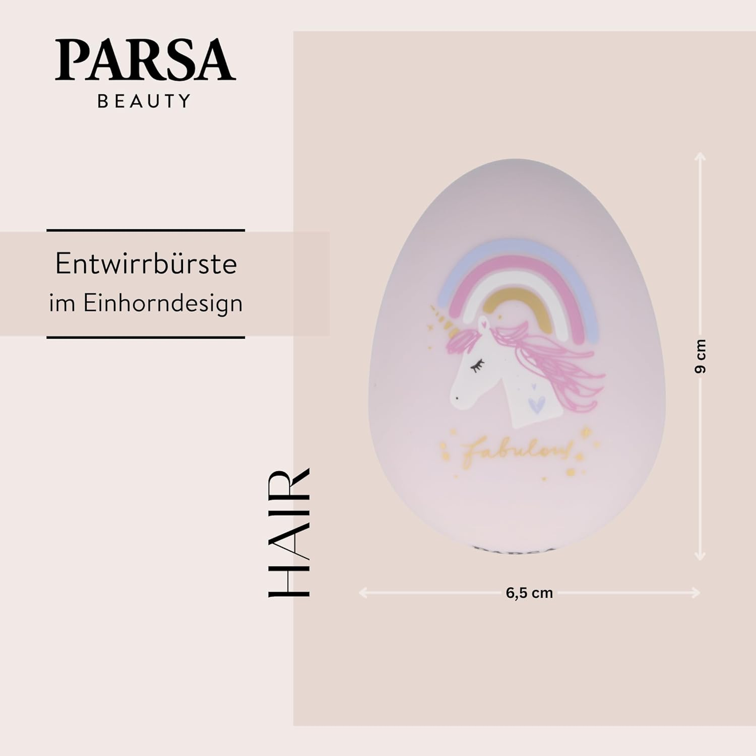 PARSA Beauty Basic Untangler Child Unicorn/Rainbow