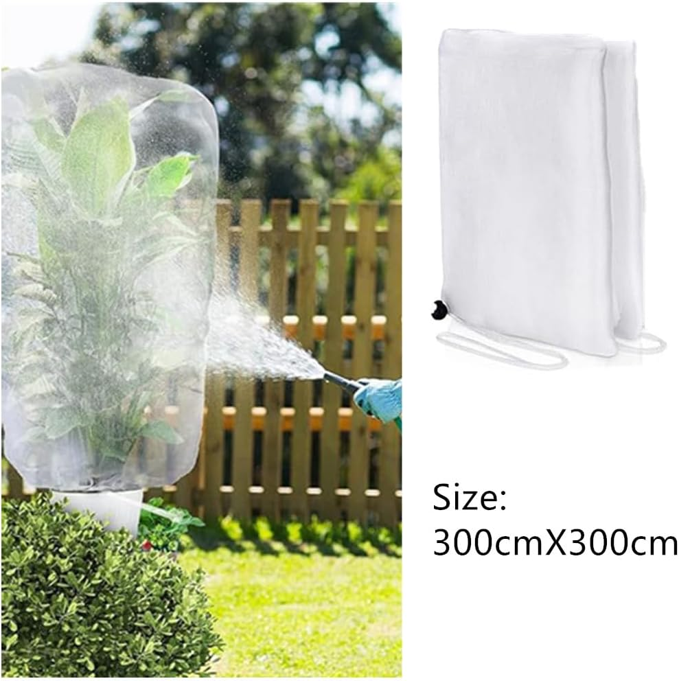 10 X 10 Ft Garden Insect Netting,Granmagazz Large Fruits Tree Netting Plant Cover with Zipper and Drawstring Transparent Bird Plant Barrier Flower Fruits Mesh Screen for Preventing Deer Squirrel Bug image number 1