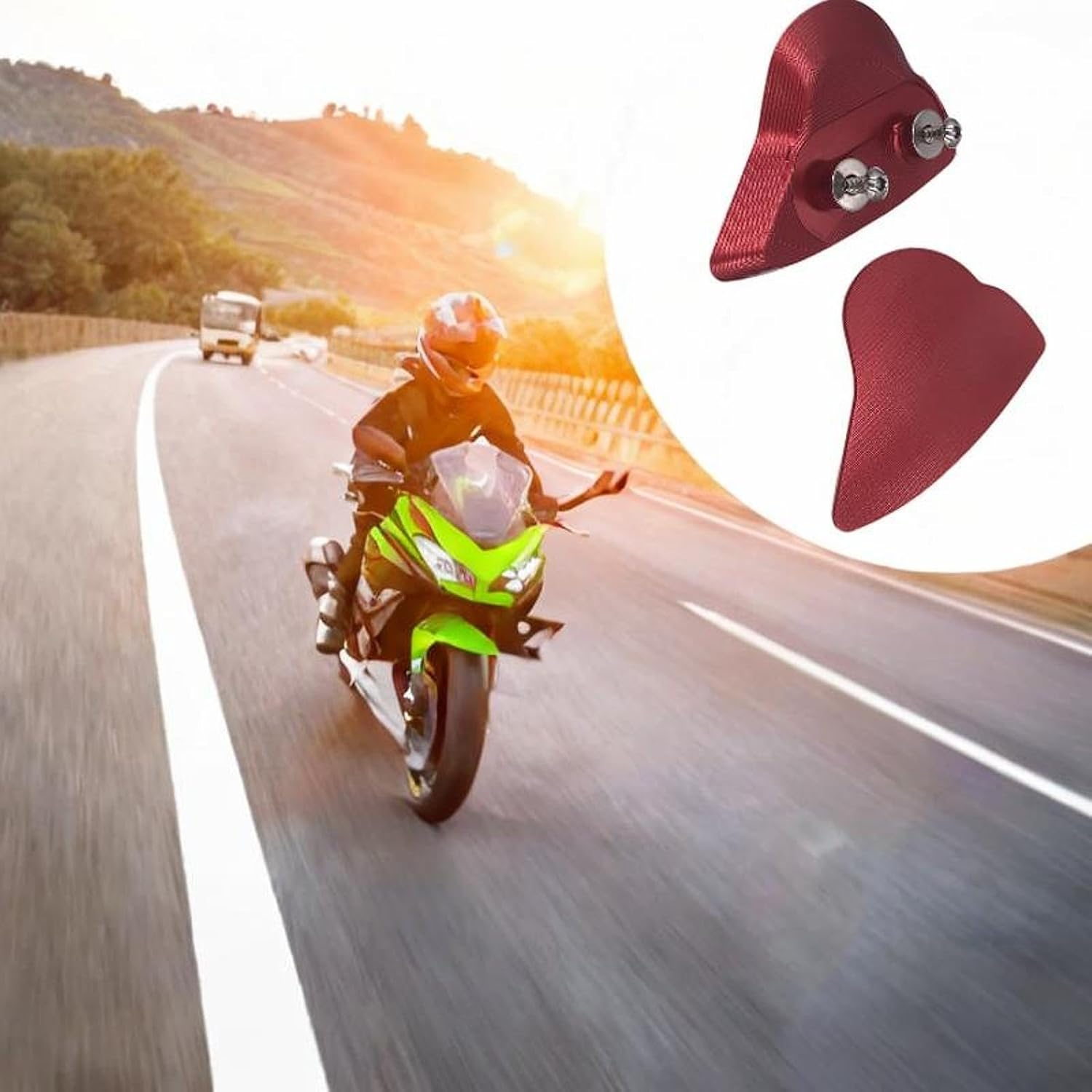 Mqetly 2Pcs Mirror Block off Plates Replaces Reliable Assembly Motorbike Accessories Mirror Hole Decorative Cover for Yzf-R7, Red