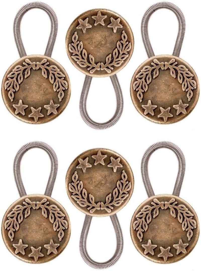 Button Extender for Pants, Jeans - 6-Pack Waist Pant Button Extender - Strong Flexible Jean Waist Extender - Discreet Waistband Extender for Men Women - Modern Durable Metal Pant Extenders for Women, image number 3