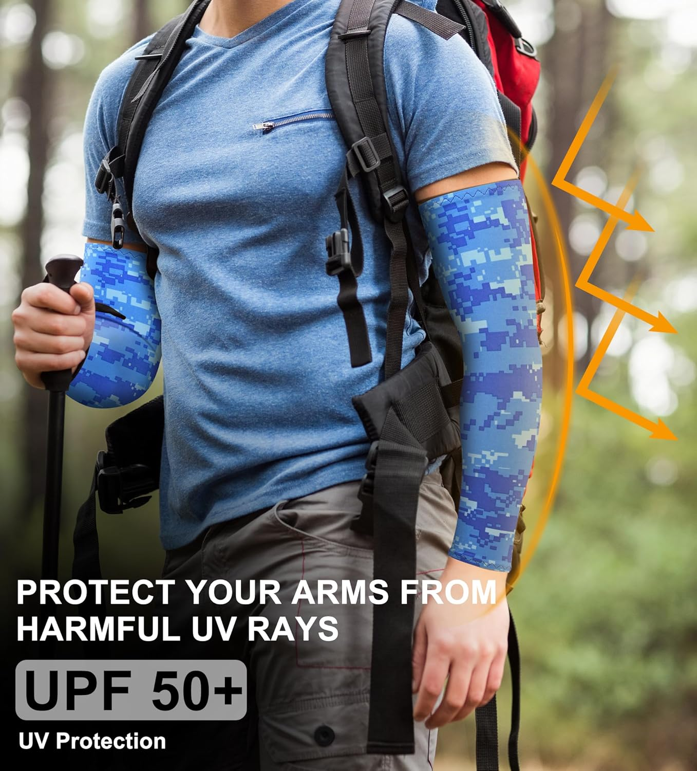 YBVABE Arm Sleeves for Men & Women - UV Protection Cooling Arm Covers, Breathable Sports Compression Sleeves - Stay Cool & Comfortable during Outdoor Activities image number 4