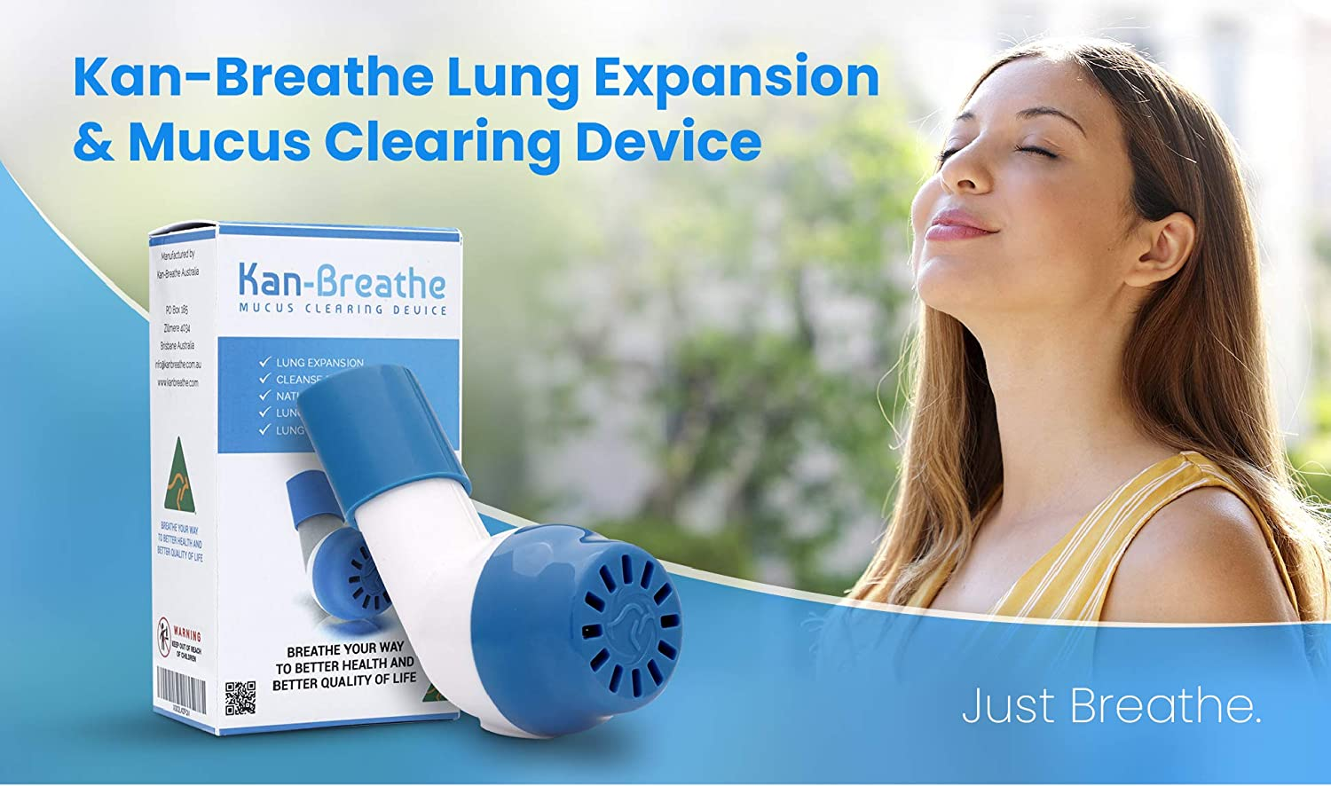 KAN-BREATHE Natural Lung Exerciser & Mucus Removal Device - Naturally Clear Mucus, Improve Lung Capacity with This OPEP Respiratory Breathing Exercise Device - Made in Australia image number 2