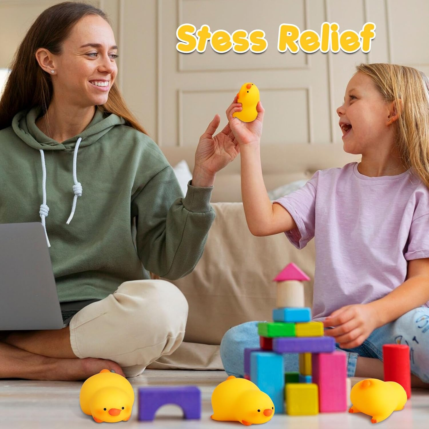 Duck Squishy Stress Balls for Kids and Adults, Dough Ball,Squishy Toys, Squeeze Sensory Toys, Animal Squeeze Stress Balls Squishy Fidget Toys for Anxiety Relief, Squishy Ball for Autism ADD/ADHD image number 6