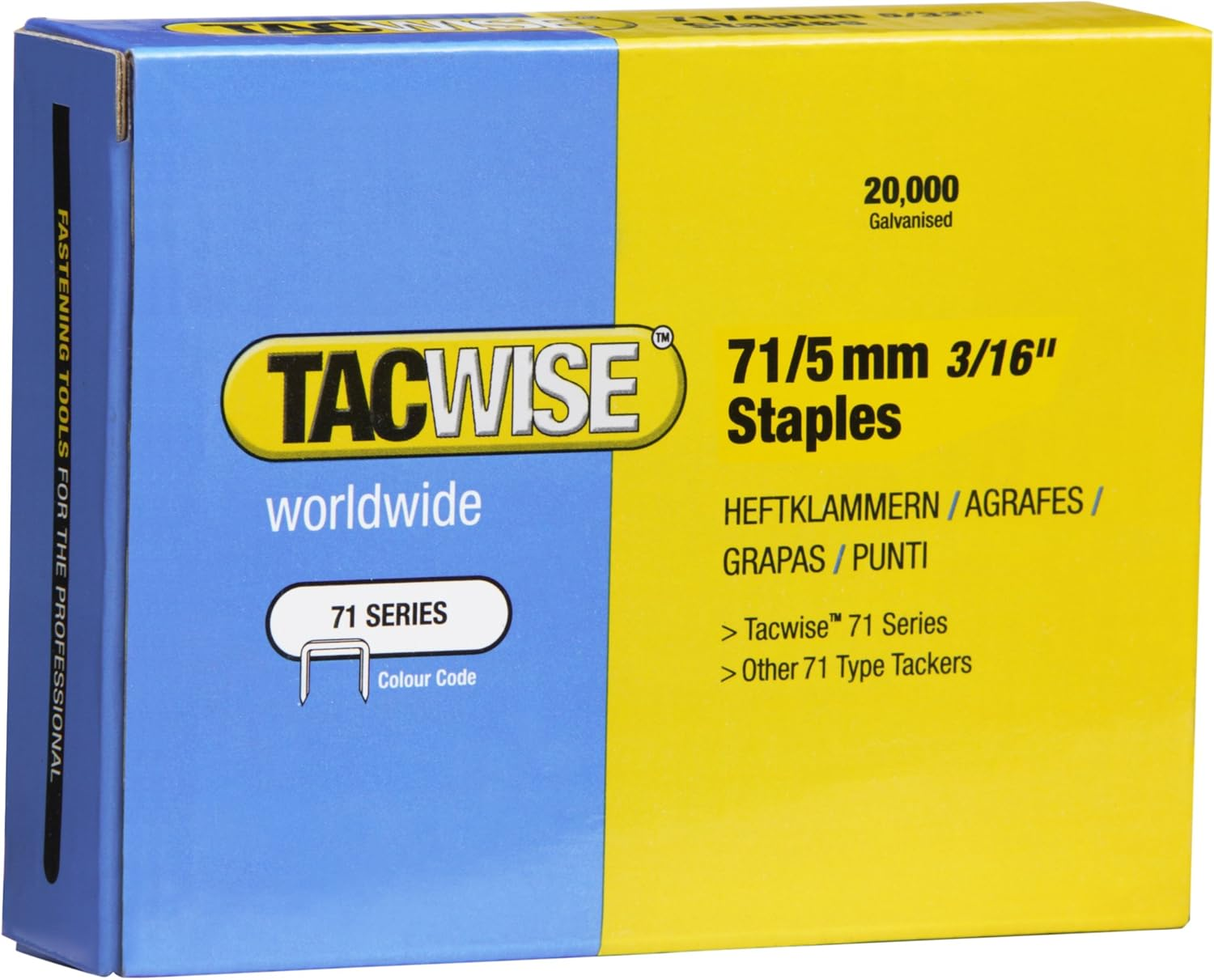 Tacwise 0370 Type 71/12 Mm Galvanised Upholstery Staples, Pack of 20,000 image number 2