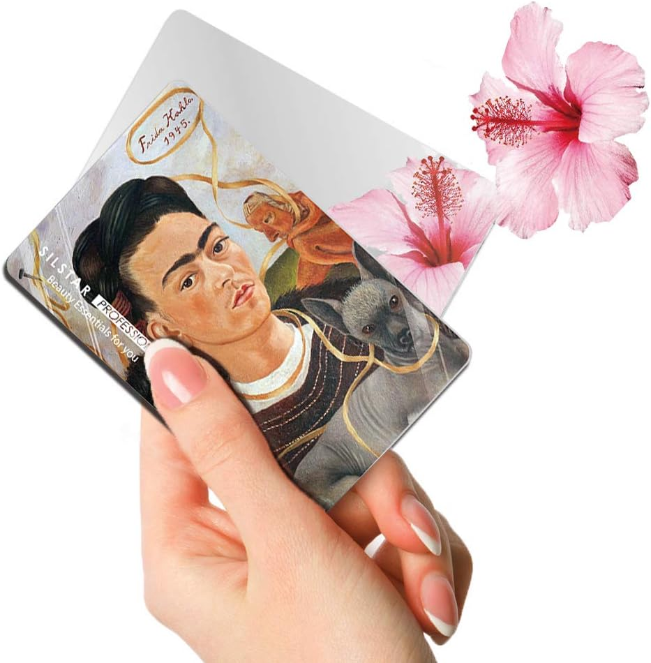 SILSTAR PROFESSIONAL Compact Card Mirror, Unbreakable Acrylic Makeup Mirror, Vanity Mirror Small for Wallet Case, Travel Purse, Handheld Compact Pocket Mirror_Frida Kahlo_Self Portrait with Monkey