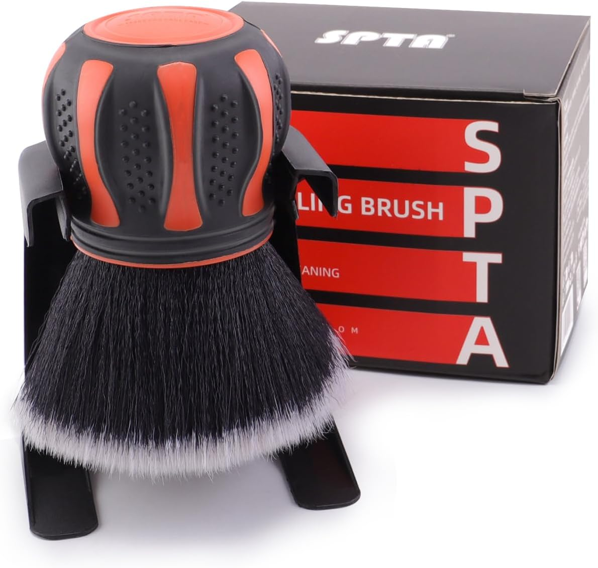 SPTA Ultra Soft Detailing Brush, Car Detail Orange Handle XL Synthetic Brush - Bristles, Comes with Storage Rack, Covers Large Area inside or outside Vehicles image number 3